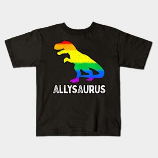 LGBT Ally Allysaurus Dinosaur Pride Month Kids T-Shirt